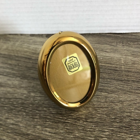Vtg Solid Brass Miniature Oval Frame - Picture 3 of 11